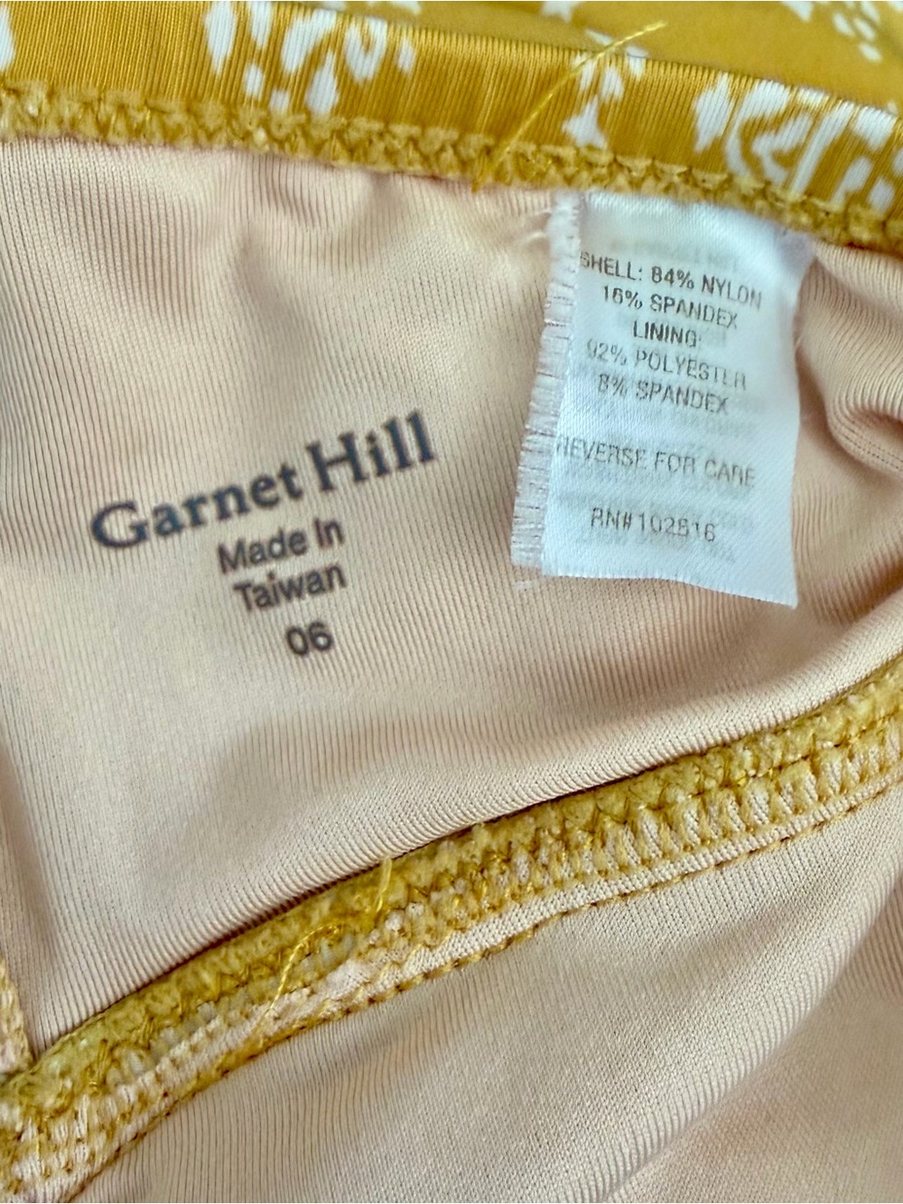 Garnet Hill Yellow & White Patterned One-Piece, SZ 6 EUC - Picture 8 of 8